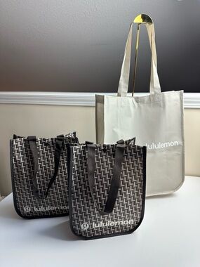 Lululemon Athletica Set of 3 Reusable Shopping Totes Bags New